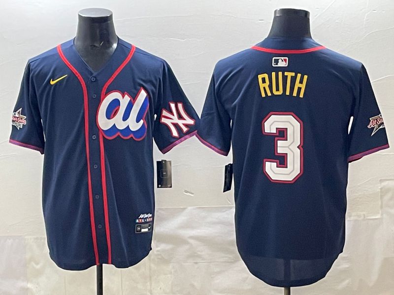 Men 2025 New York Yankees #3 Ruth Drak Blue All star Nike MLB Jersey style 01